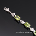 Natural Peridot 925 Sterling Silver New Gold Bracelet